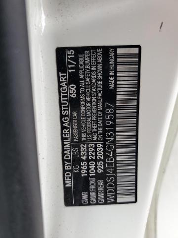 WDDSJ4EB4GN319587 - 2016 MERCEDES-BENZ CLA 250 WHITE photo 12