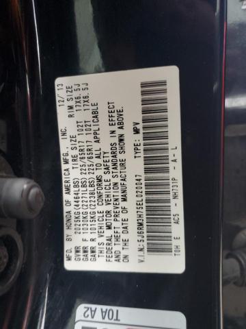 5J6RM3H75EL020047 - 2014 HONDA CR-V EXL BLACK photo 13