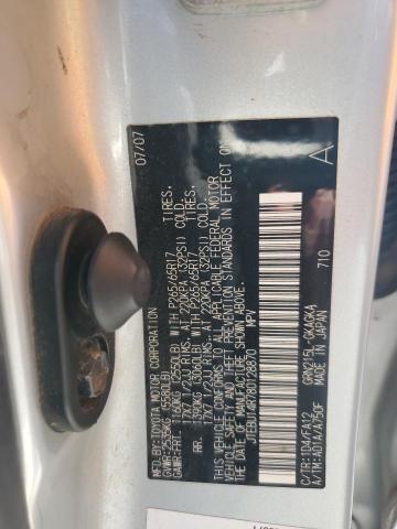 JTEBU14R780128870 - 2008 TOYOTA 4RUNNER SR5 SILVER photo 13