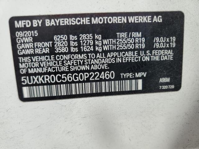 5UXKR0C56G0P22460 - 2016 BMW X5 XDRIVE35I WHITE photo 13