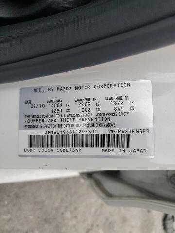 JM1BL1S66A1293390 - 2010 MAZDA 3 S WHITE photo 12