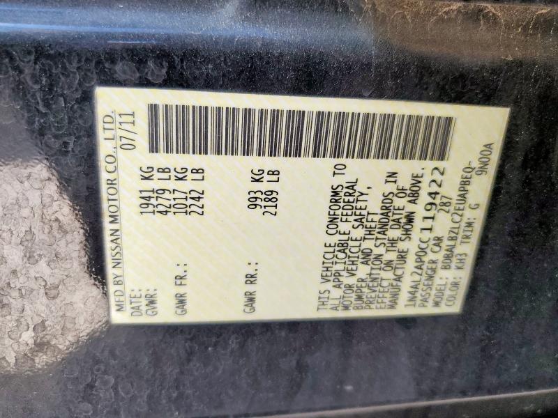 1N4AL2AP0CC119422 - 2012 NISSAN ALTIMA BASE Qara foto 12