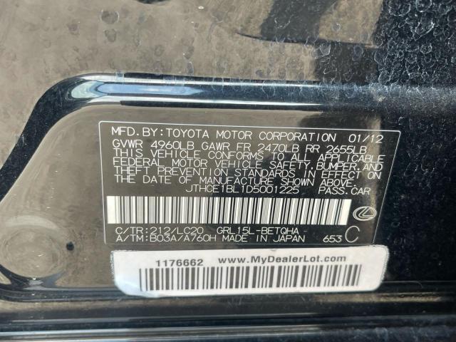 JTHCE1BL1D5001225 - 2013 LEXUS GS 350 BLACK photo 10