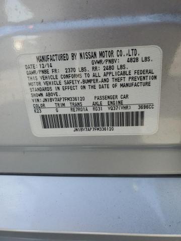 JN1BV7AP7FM336120 - 2015 INFINITI Q50 BASE SILVER photo 12