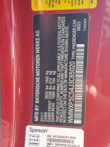 WMWXP5C54J3C65020 - 2018 MINI COOPER RED photo 12