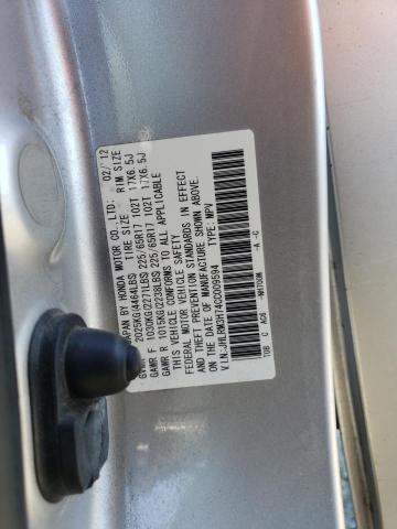 JHLRM3H74CC009594 - 2012 HONDA CR-V EXL SILVER photo 13