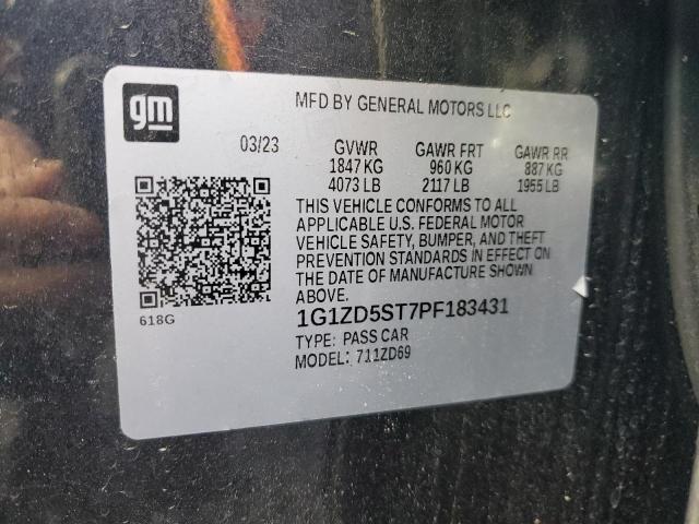 1G1ZD5ST7PF183431 - 2023 CHEVROLET MALIBU LT GRAY photo 13