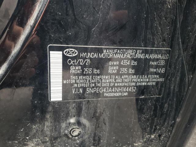 5NPEG4JA4NH144452 - 2022 HYUNDAI SONATA SE Siyah fotoğraf 12