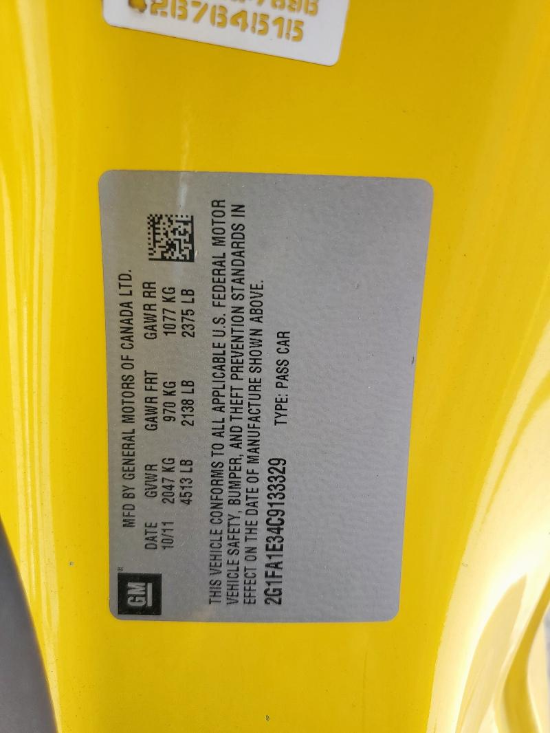 2G1FA1E34C9133329 - 2012 CHEVROLET CAMARO LS ორფეროვანი ფოტო 13