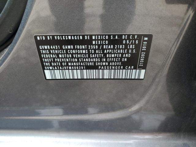 3VWLA7AJ9FM406291 - 2015 VOLKSWAGEN JETTA TDI GRAY photo 12