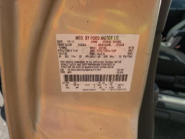 1FMCU0DGXBKA71797 - 2011 FORD ESCAPE XLT GOLD photo 13