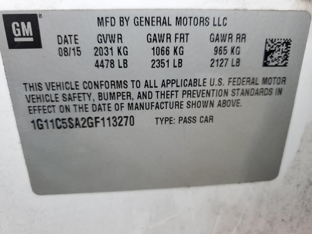 1G11C5SA2GF113270 - 2016 CHEVROLET MALIBU LIM LT 白色 照片 12