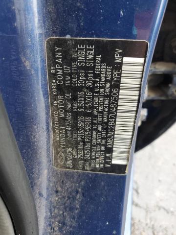 KM8JM12B47U487506 - 2007 HYUNDAI TUCSON GLS ლურჯი ფოტო 13