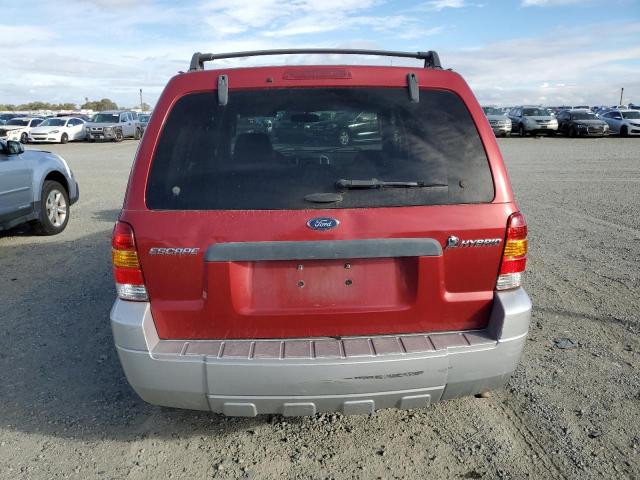 1FMCU96H55KB86631 - 2005 FORD ESCAPE HEV BURGUNDY photo 6