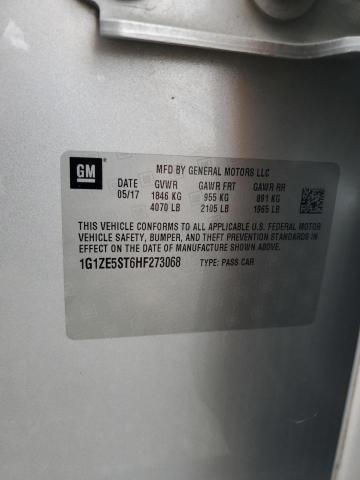 1G1ZE5ST6HF273068 - 2017 CHEVROLET MALIBU LT SILVER photo 12