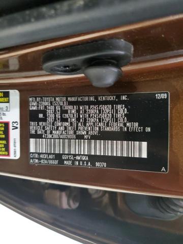 4T3BK3BB7AU028006 - 2010 TOYOTA VENZA BROWN photo 14