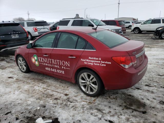 1G1PH5S96B7134188 - 2011 CHEVROLET CRUZE LTZ RED photo 2