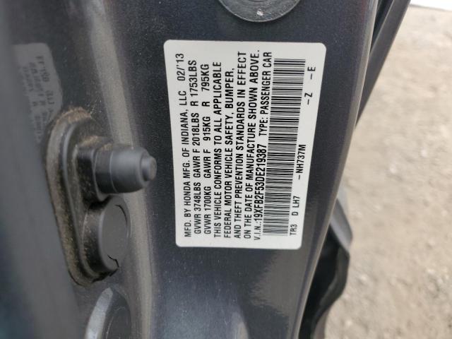 19XFB2F53DE219387 - 2013 HONDA CIVIC LX GRAY photo 12