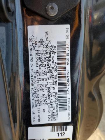 5TEUU4EN8AZ722058 - 2010 TOYOTA TACOMA ACCESS CAB Қара фото 12