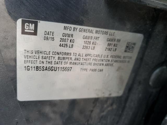 1G11B5SA6GU115697 - 2016 CHEVROLET MALIBU LIM LS 石墨色 照片 12