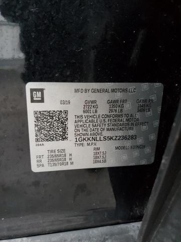 1GKKNLLS5KZ236283 - 2019 GMC ACADIA SLE BLACK photo 12