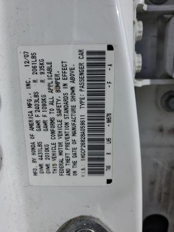 1HGCP26828A059611 - 2008 HONDA ACCORD EXL WHITE photo 13