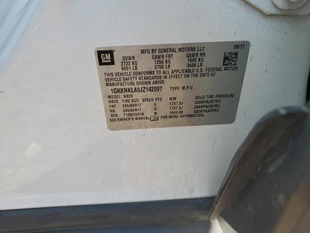 1GKKNKLA9JZ142097 - 2018 GMC ACADIA SLE Ақ фото 12