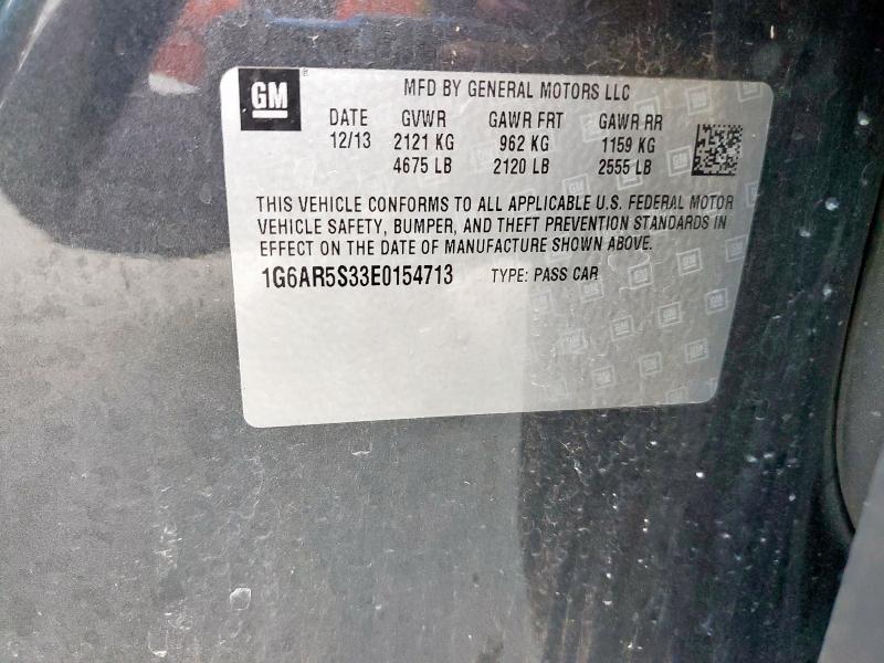 1G6AR5S33E0154713 - 2014 CADILLAC CTS LUXURY COLLECTION CHARCOAL photo 13