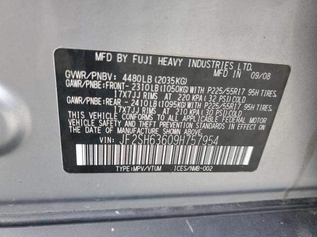 JF2SH63609H757954 - 2009 SUBARU FORESTER 2.5X PREMIUM ვერცხლისფერი ფოტო 13