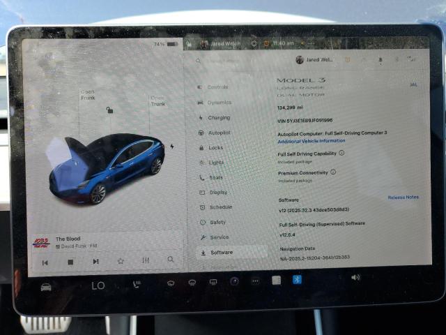 5YJ3E1EB9JF091996 - 2018 TESLA MODEL 3 BLUE photo 9