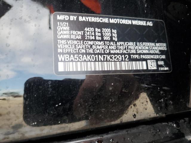 WBA53AK01N7K32912 - 2022 BMW 228I BLACK photo 12