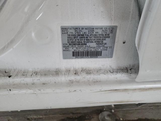 3N1CN8EV4ML882058 - 2021 NISSAN VERSA SV WHITE photo 12