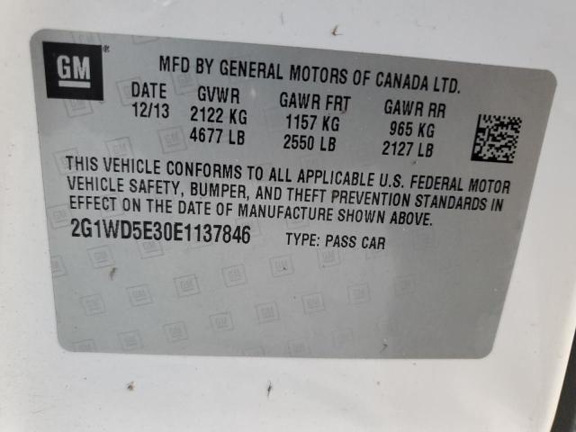 2G1WD5E30E1137846 - 2014 CHEVROLET IMPALA LIM POLICE WHITE photo 12