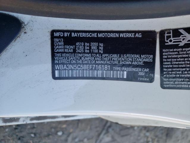 WBA3N5C58EF716181 - 2014 BMW 428 XI WHITE photo 12