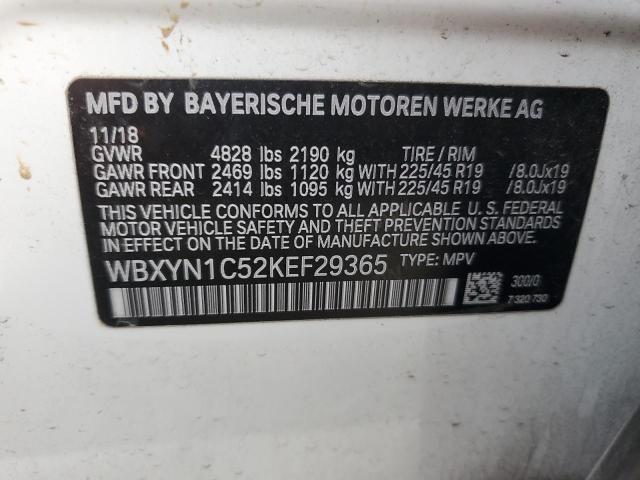 WBXYN1C52KEF29365 - 2019 BMW X2 M35I WHITE photo 12