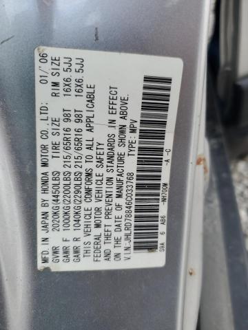 JHLRD78846C033768 - 2006 HONDA CR-V EX Gümüş foto 12