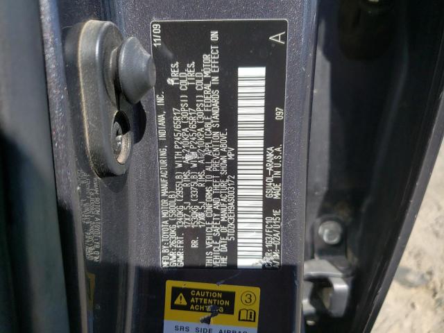 5TDZK3EH9AS003172 - 2010 TOYOTA HIGHLANDER GRAY photo 13