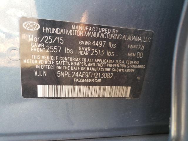 5NPE24AF9FH213082 - 2015 HYUNDAI SONATA SE BLUE photo 12