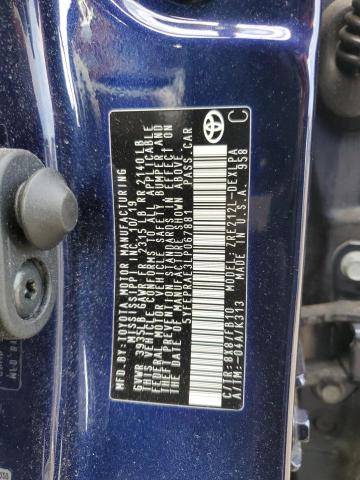 5YFEPRAE3LP067881 - 2020 TOYOTA COROLLA LE BLUE photo 12