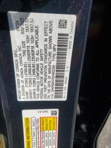 2HKRS4H70SH402259 - 2025 HONDA CR-V EXL BLUE photo 12