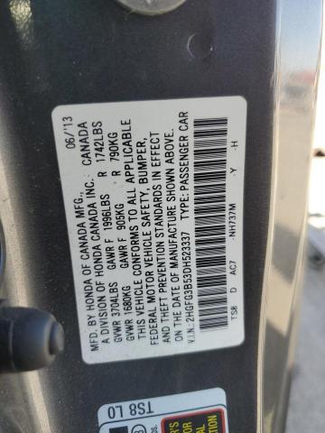 2HGFG3B53DH523337 - 2013 HONDA CIVIC LX 灰色 照片 12
