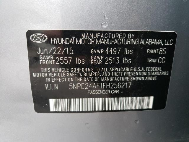 5NPE24AF1FH256217 - 2015 HYUNDAI SONATA SE GRAY photo 12