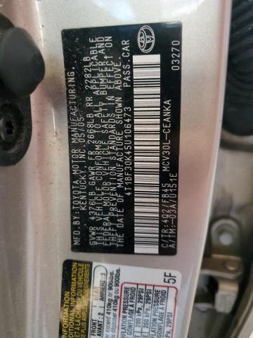 4T1BF30K45U106473 - 2005 TOYOTA CAMRY LE TAN photo 12
