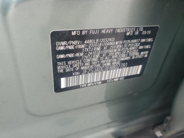 JF2SJADC3FH802781 - 2015 SUBARU FORESTER 2.5I PREMIUM 绿色 照片 13
