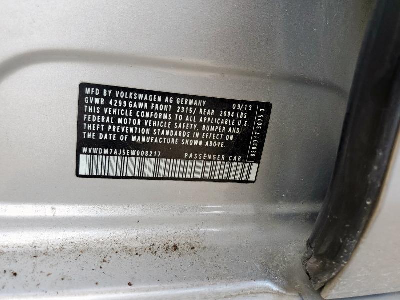 WVWDM7AJ5EW008217 - 2014 VOLKSWAGEN GOLF 银色 照片 12