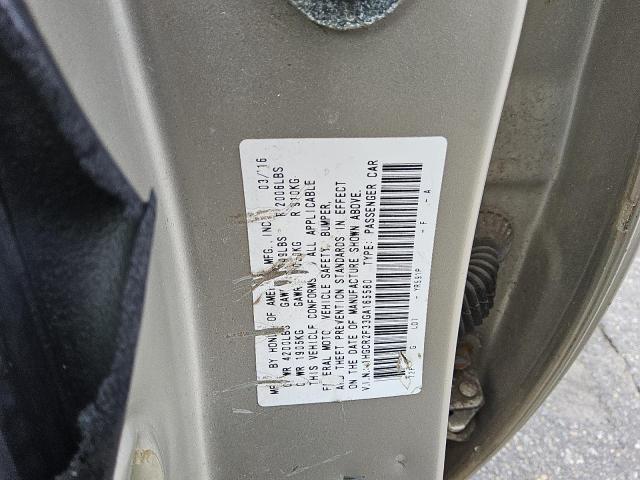 1HGCR2F33GA165580 - 2016 HONDA ACCORD LX Бежевый фото 12