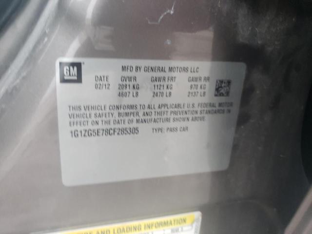 1G1ZG5E78CF285305 - 2012 CHEVROLET MALIBU LTZ ნაცრისფერი ფოტო 13