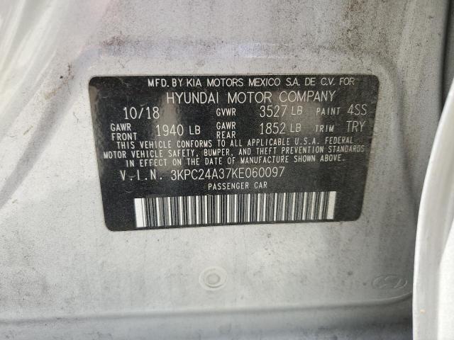 3KPC24A37KE060097 - 2019 HYUNDAI ACCENT SE Күміс фото 13