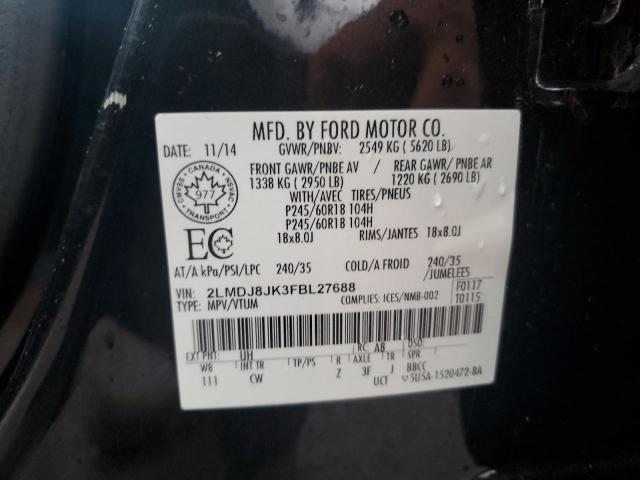 2LMDJ8JK3FBL27688 - 2015 LINCOLN MKX BLACK photo 13