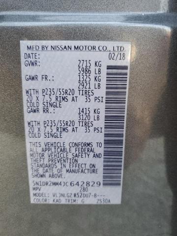 5N1DR2MM4JC642829 - 2018 NISSAN PATHFINDER S 灰色 照片 12